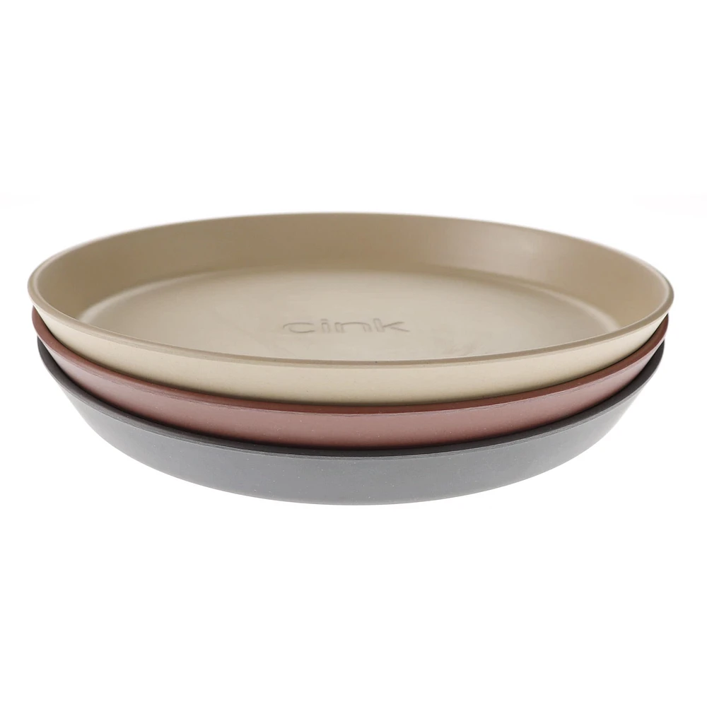 Bamboo Plates 3-pack - Fog/Beet/Ocean