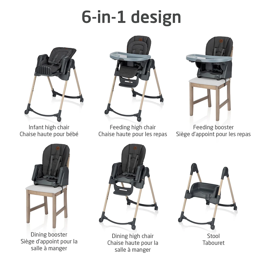 Chaise Haute Minla 6-en-1 - Beyond Graphite