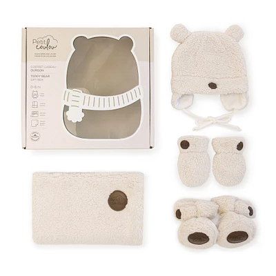 Coffret Cadeau Ourson Sherpa pour bébé - 4 accessoires