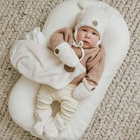 Teddy bear gift box for baby (4 accessories) - Cream 0-6M