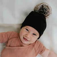 Baby Beanie 0-6m - Onyx Black