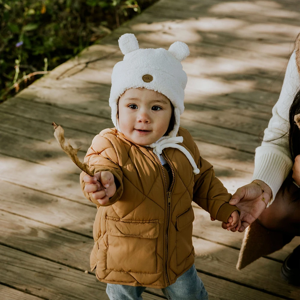 Teddy Bear Hat 12-18M Sherpa