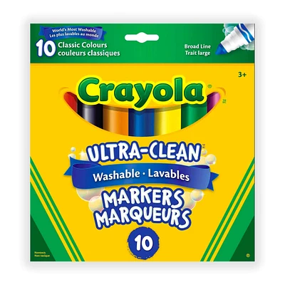Crayons Marqueurs Lavables Ultra-Clean Crayola  Paquet de 10