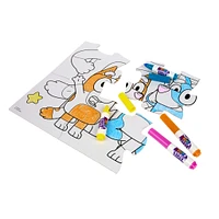 Ensemble  de Puzzles Réutilisables Crayola Colorie et Efface de Bluey