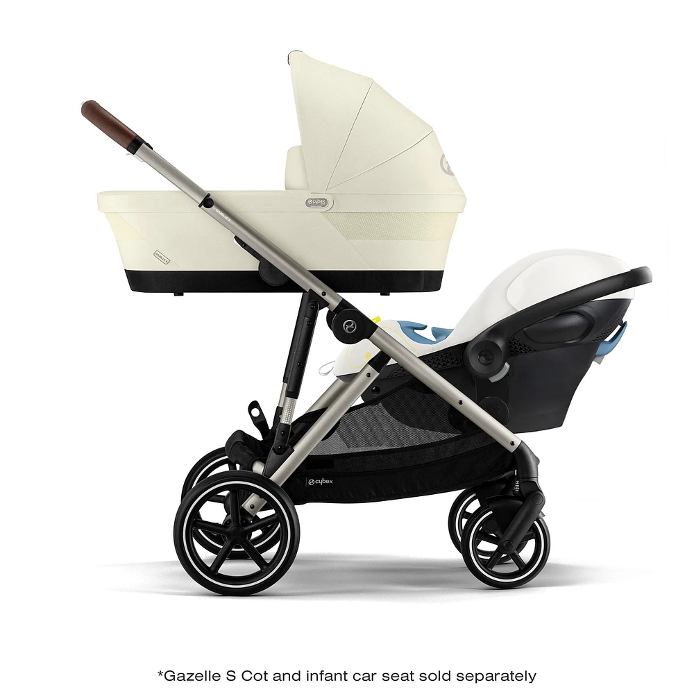 Gazelle S Stroller - Taupe Frame with Seashell Beige Seat