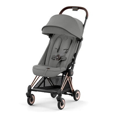 Poussette Coya - Cadre or rose avec siège gris mirage