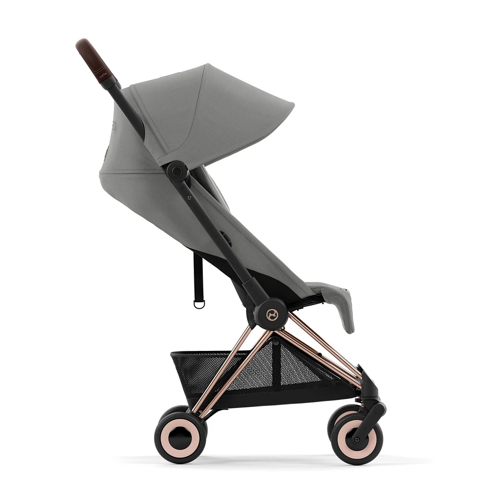 Poussette Coya - Cadre or rose avec siège gris mirage