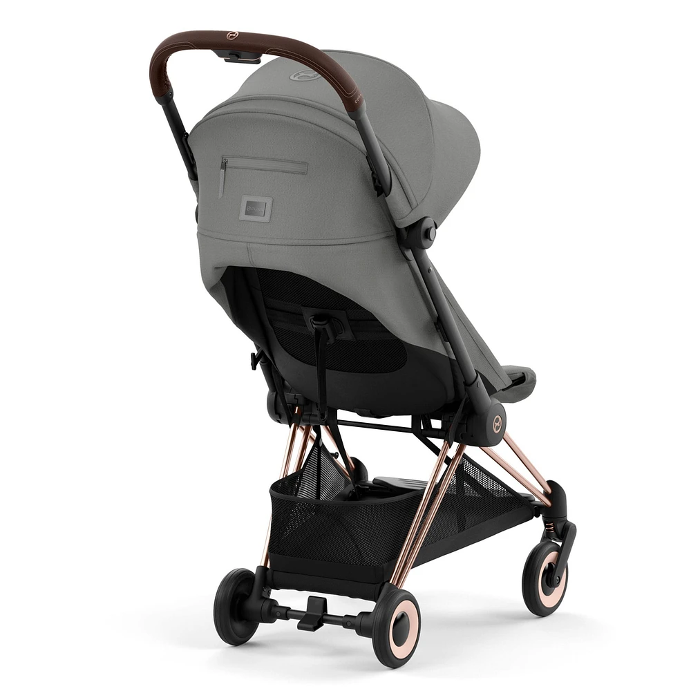 Poussette Coya - Cadre or rose avec siège gris mirage