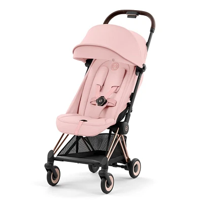Poussette Coya - Cadre or rose avec siège rose pêche
