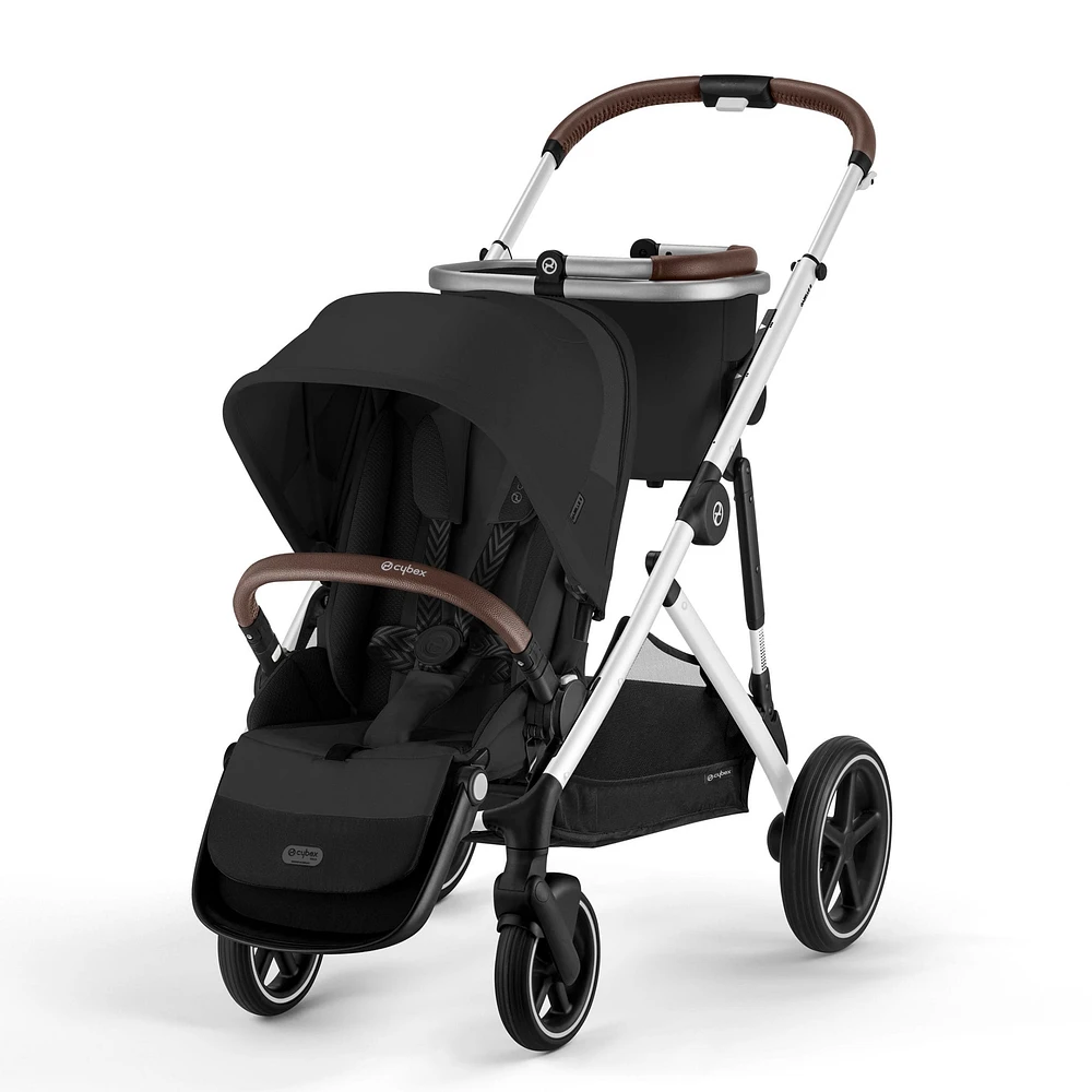 Gazelle S Stroller - Silver Frame with Moon Black Seat