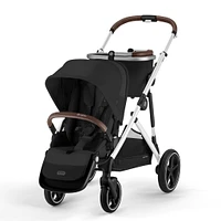 Gazelle S Stroller - Silver Frame with Moon Black Seat