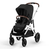 Gazelle S Stroller - Silver Frame with Moon Black Seat