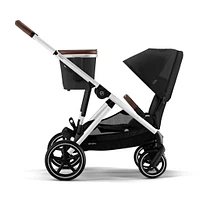 Gazelle S Stroller - Silver Frame with Moon Black Seat