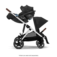 Gazelle S Stroller - Silver Frame with Moon Black Seat