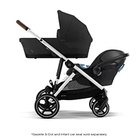 Gazelle S Stroller - Silver Frame with Moon Black Seat