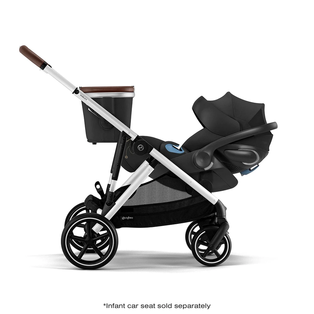 Gazelle S Stroller - Silver Frame with Moon Black Seat