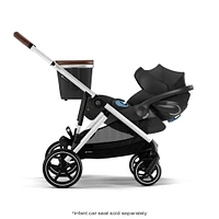Gazelle S Stroller - Silver Frame with Moon Black Seat