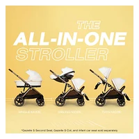 Gazelle S Stroller - Silver Frame with Moon Black Seat