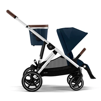 Poussette Gazelle S – Châssis couleur argent avec siège Bleu Océan