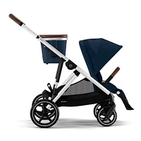 Poussette Gazelle S – Châssis couleur argent avec siège Bleu Océan