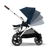 Poussette Gazelle S – Châssis couleur argent avec siège Bleu Océan