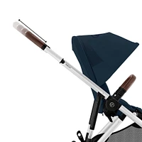 Poussette Gazelle S – Châssis couleur argent avec siège Bleu Océan