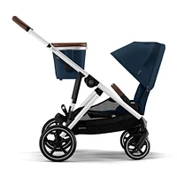 Poussette Gazelle S – Châssis couleur argent avec siège Bleu Océan