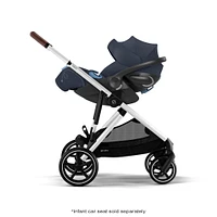 Poussette Gazelle S – Châssis couleur argent avec siège Bleu Océan