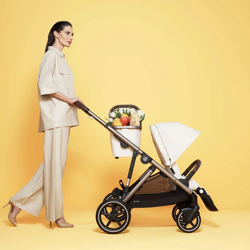 Poussette Gazelle S – Châssis couleur argent avec siège Bleu Océan