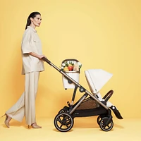 Poussette Gazelle S – Châssis couleur argent avec siège Bleu Océan