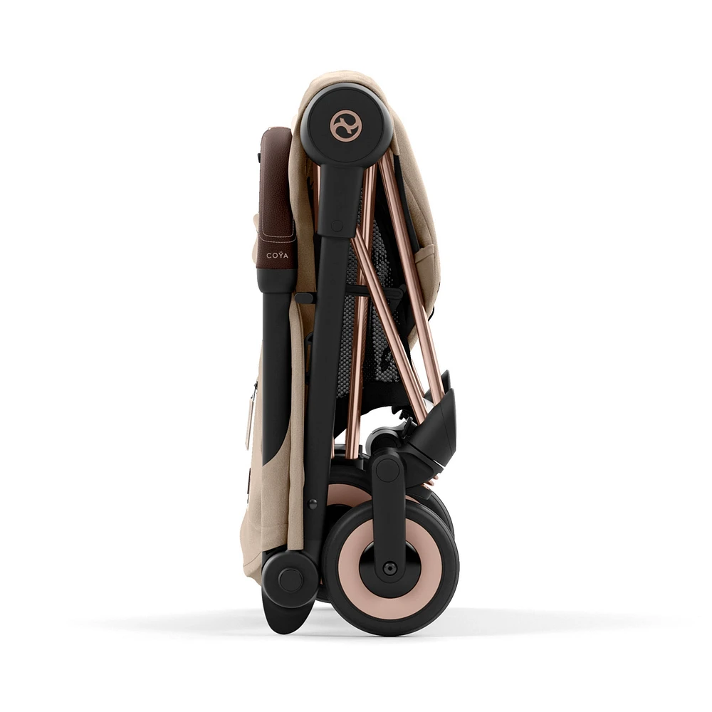 Coya Stroller - Rose Gold Frame with Sepia Beige Seat