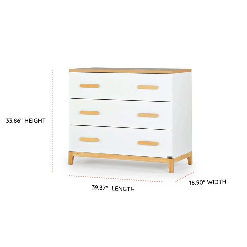 LaLa Little 3-Drawer Dresser - White/Natural