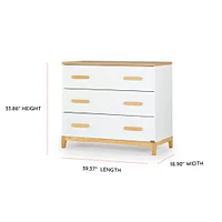 LaLa Little 3-Drawer Dresser - White/Natural
