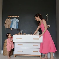 LaLa Little 3-Drawer Dresser - White/Natural
