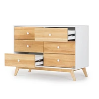 Merry 6-Drawer Dresser - White/Natural