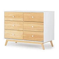 Merry 6-Drawer Dresser - White/Natural