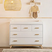Soho 5-Drawer Dresser - White / Natural