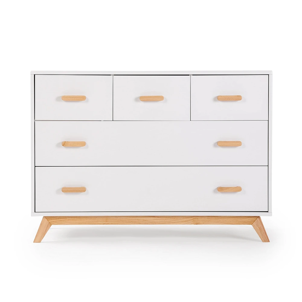 Soho 5-Drawer Dresser - White / Natural