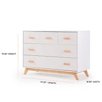 Soho 5-Drawer Dresser - White / Natural