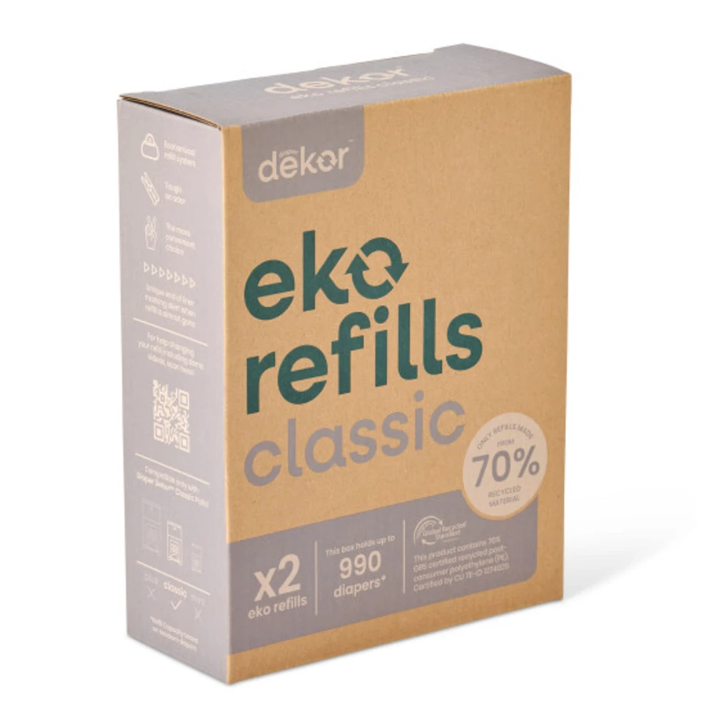 Dekor Eko Classic Diaper Pail Refills | 2 Pack