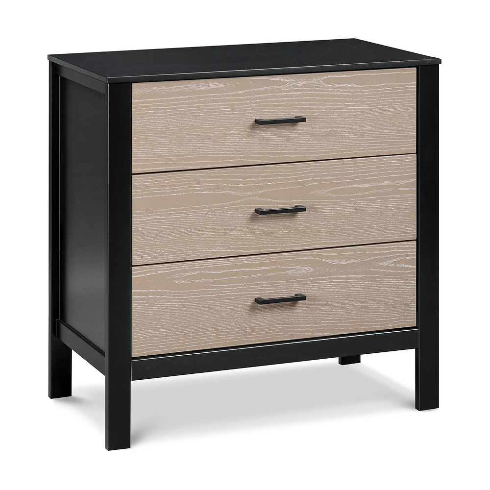 Commode 3 Tiroirs Radley - Ébène et Bois Côtier