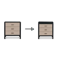 Commode 3 Tiroirs Radley - Ébène et Bois Côtier