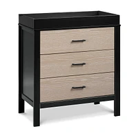 Commode 3 Tiroirs Radley - Ébène et Bois Côtier