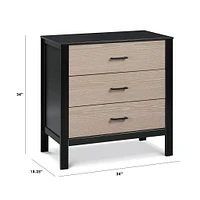 Commode 3 Tiroirs Radley - Ébène et Bois Côtier