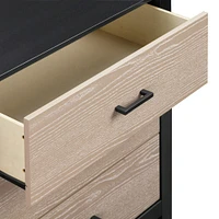 Commode 3 Tiroirs Radley - Ébène et Bois Côtier