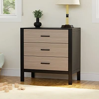 Commode 3 Tiroirs Radley - Ébène et Bois Côtier