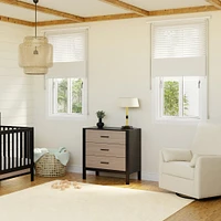Commode 3 Tiroirs Radley - Ébène et Bois Côtier