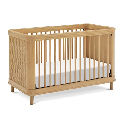 Marin with Cane 3-in-1 Convertible Crib - Honey and Honey Cane