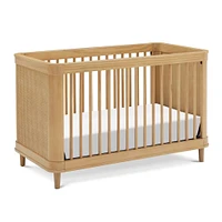 Marin with Cane 3-in-1 Convertible Crib - Honey and Honey Cane