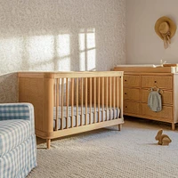 Marin with Cane 3-in-1 Convertible Crib - Honey and Honey Cane